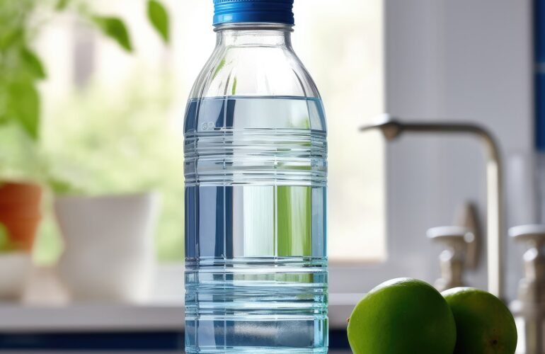 Glass of water with morning light